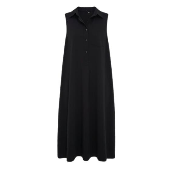 TUCKERNUCK Black Crepe Sleeveless Callahan Shirt Dress Size M NWT - Picture 7 of 7